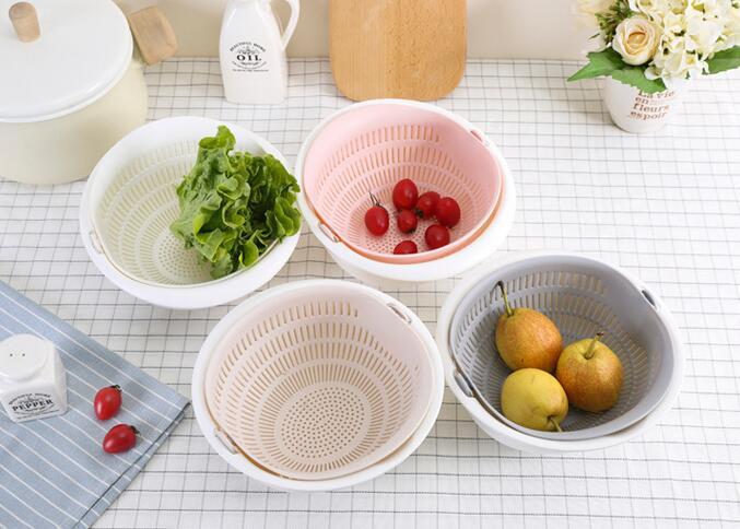 Doppel-Gericht Sink Korb Küche Waschen Obst Korb